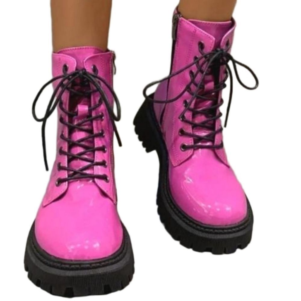 Neon combat boots sz 8